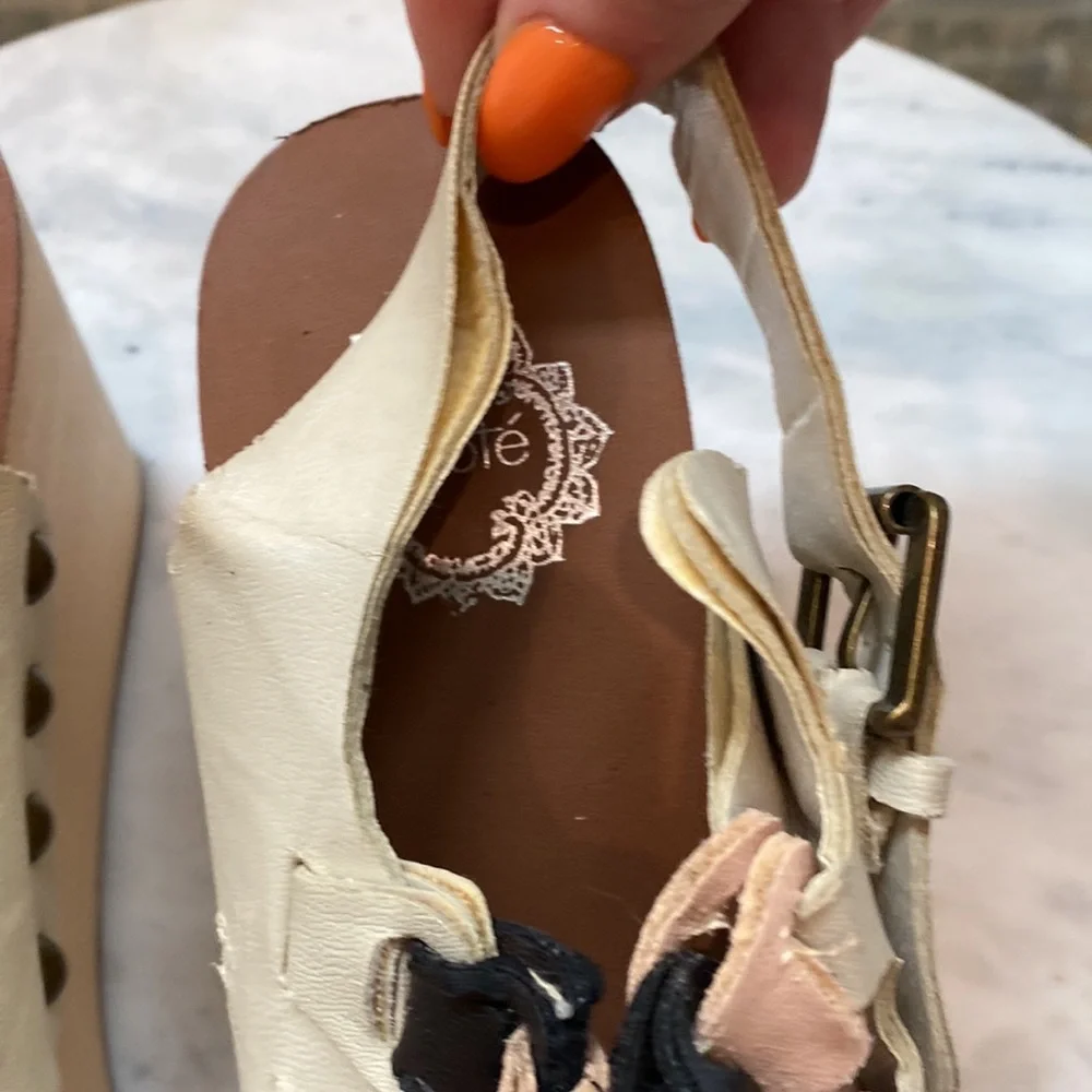 Urban Outfitters Ecote Tri-Color Playform Sandals